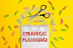 Word writing text Strategic Planning. Business concept for Organizational Management Activity Operation Priorities Blank