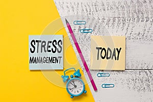 Word writing text Stress Management. Business concept for method of limiting stress and its effects by learning ways