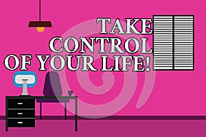 Word writing text Take Control Of Your Life. Business concept for Be the analysisager of your destiny motivation Work photo