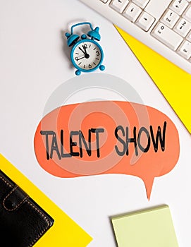Word writing text Talent Show. Business concept for Competition of entertainers show casting their perforanalysisces