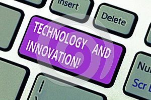 Word writing text Technology And Innovation. Business concept for Technological changes of products and services