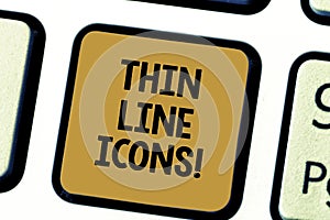 Word writing text Thin Line Icons. Business concept for Symbols used in cellphones and other apps like buttons Keyboard