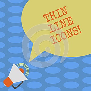 Word writing text Thin Line Icons. Business concept for Symbols used in cellphones and other apps like buttons Megaphone