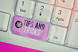 Word writing text Tips And Tricks. Business concept for means piece advice maybe suggestion how improve