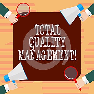 Word writing text Total Quality Management. Business concept for constant organizational improvement process Hu analysis