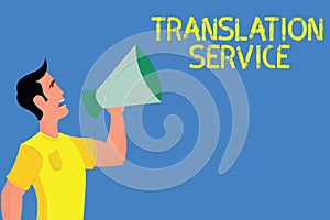 Word writing text Translation Service. Business concept for the Equivalent Target Language from the Mother Tongue