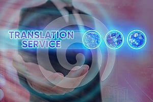 Word writing text Translation Service. Business concept for the Equivalent Target Language from the Mother Tongue Elements of this