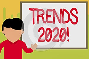 Word writing text Trends 2020. Business concept for general direction in which something is developing or changing Young