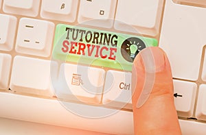 Word writing text Tutoring Service. Business concept for the act of teaching or instructing other branch of learning