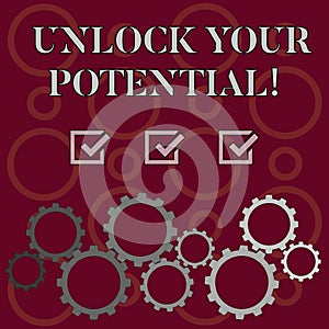 Word writing text Unlock Your Potential. Business concept for release possibilities Education and training is key