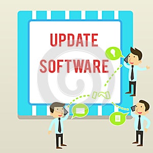 Word writing text Update Software. Business concept for replacing program with a newer version of same product