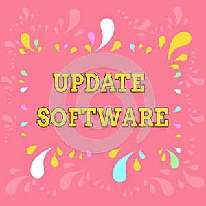 Word writing text Update Software. Business concept for replacing program with a newer version of same product Copy