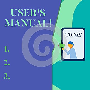 Word writing text User S Is Manual. Business concept for Contains all essential information of the product.