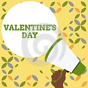 Word writing text Valentine S Day. Business concept for time when showing show feelings of love and affection Hand