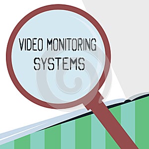 Word writing text Video Monitoring Systems. Business concept for Surveillance Transmit capture Image to Digital Link