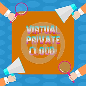 Word writing text Virtual Private Cloud. Business concept for configurable pool of shared computing resources Hu