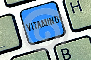 Word writing text Vitamin D. Business concept for Nutrient responsible for increasing intestinal absorption