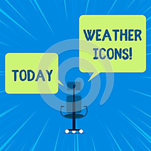 Word writing text Weather Icons. Business concept for Plotted on a synoptic chart used for weather forecasting.