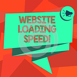 Word writing text Website Loading Speed. Business concept for time takes to display the entire content of a webpage