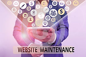 Word writing text Website Maintenance. Business concept for act of regularly checking your website for issues.