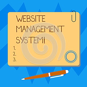 Word writing text Website Management System. Business concept for way to analysisage digital information on a website Blank Square photo