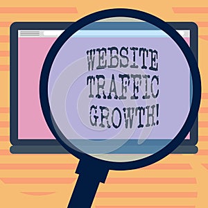 Word writing text Website Traffic Growth. Business concept for marketing metric that measures visitors of a site