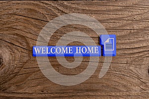 Word writing text Welcome Home. Business concept for Expression Greetings New Owners Domicile Doormat Entry Different photo