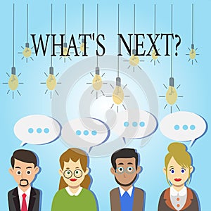 Word writing text What S Nextquestion. Business concept for Following steps Guidance to continue moving or working