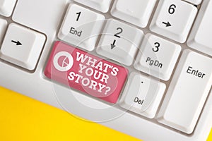 Word writing text What S Is Your Story question. Business concept for being asked by someone about my own journey from