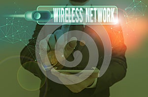 Word writing text Wireless Network. Business concept for computer network that uses wireless data connections