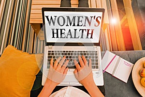 Word writing text Women S Is Health. Business concept for the health issues specific to huanalysis anatomy