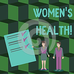 Word writing text Women S Is Health. Business concept for the health issues specific to huanalysis anatomy Man and Woman