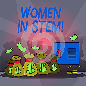 Word writing text Women In Stem. Business concept for Science Technology Engineering Mathematics Scientist Research