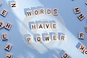 Word writing text WORDS HAVE POWER.