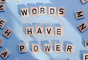 Word writing text WORDS HAVE POWER.