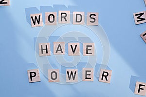 Word writing text WORDS HAVE POWER.