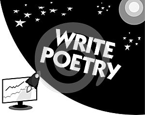 Word writing text Write Poetry. Business concept for Writing literature roanalysistic melancholic ideas with rhyme