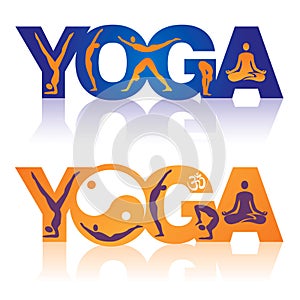 Word Yoga with Yoga positions icons