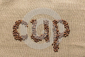 Word Â«cupÂ» of coffee beans