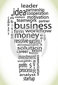 Wordcloud business lightbulb