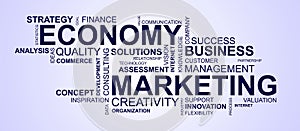Wordcloud for marketing and economy
