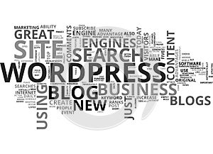 Wordpress Blogs Make A Great Business Site Word Cloud