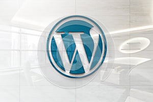 Wordpress blue on iphone realistic texture