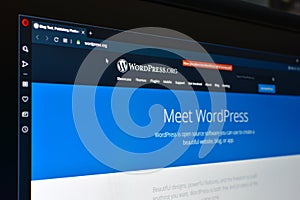 Wordpress website on computer screen