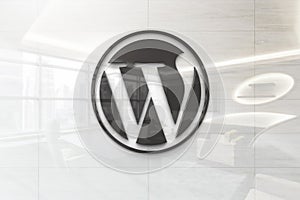 Wordpress blue on iphone realistic texture