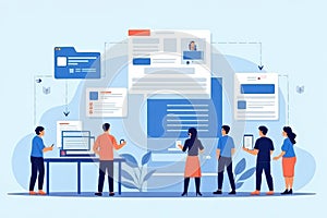 WordPress Hosting Illustration - Streamlined Web Development Process