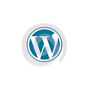 Wordpress on white background editorial illustrative