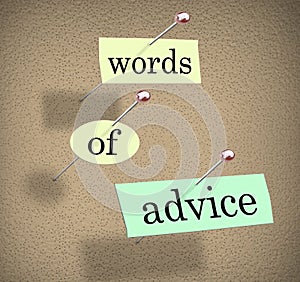 Words of Advice Bulletin Board Consulting Guidance Tips Suggestion