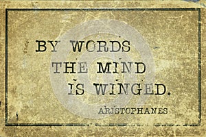 By words Aristophanes