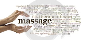 Words associated with the benefits of MASSAGE